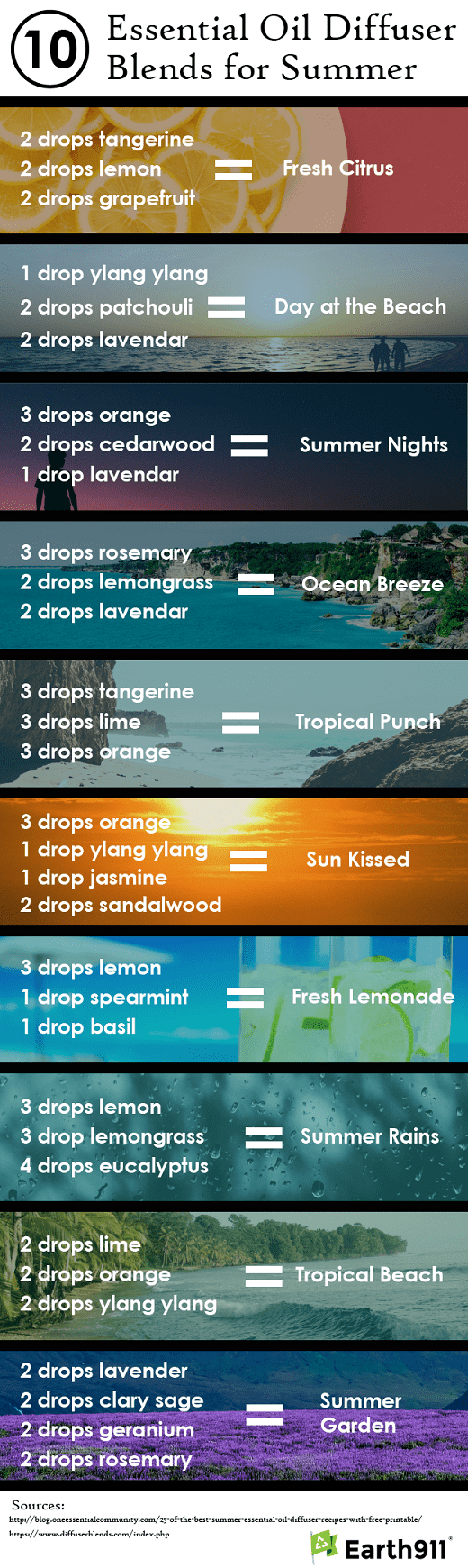 10 Essential Oil Diffuser Blends for Summer