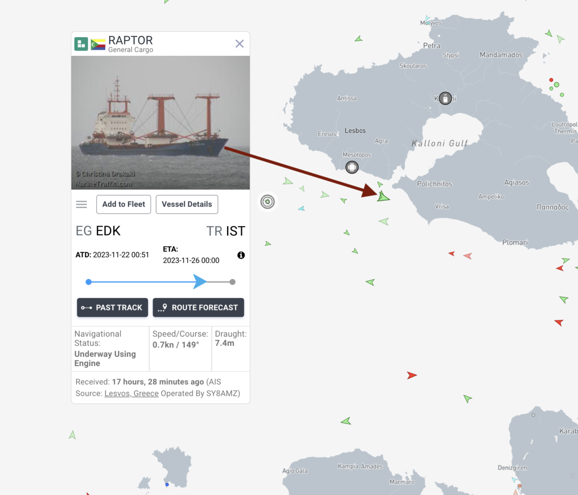 Cargo ship loaded with salt sinks off Greek island