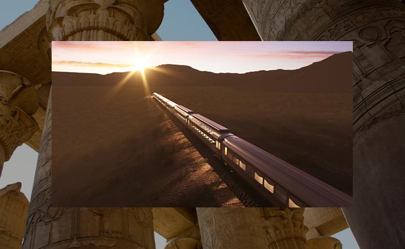 Luxury train by the Orient Express heading to Egypt