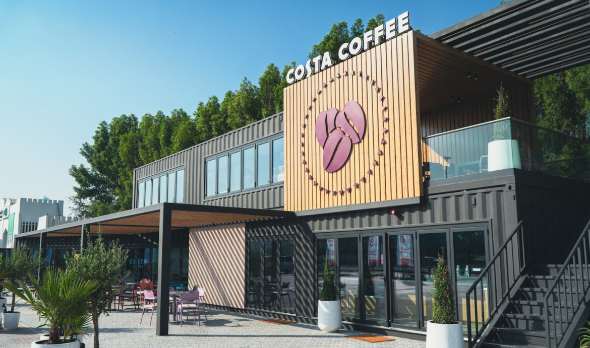 A new shipping container coffee house for Costa Coffee in Dubai